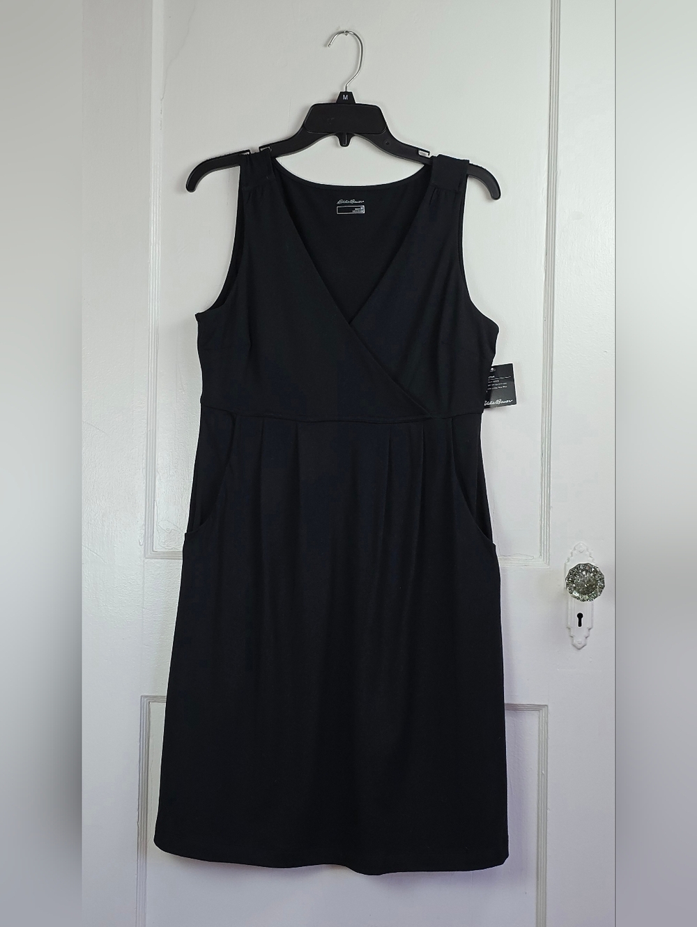 Eddie Bauer Black Knit Travel Active Dress with Pockets M
